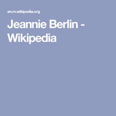 Jeannie Berlin